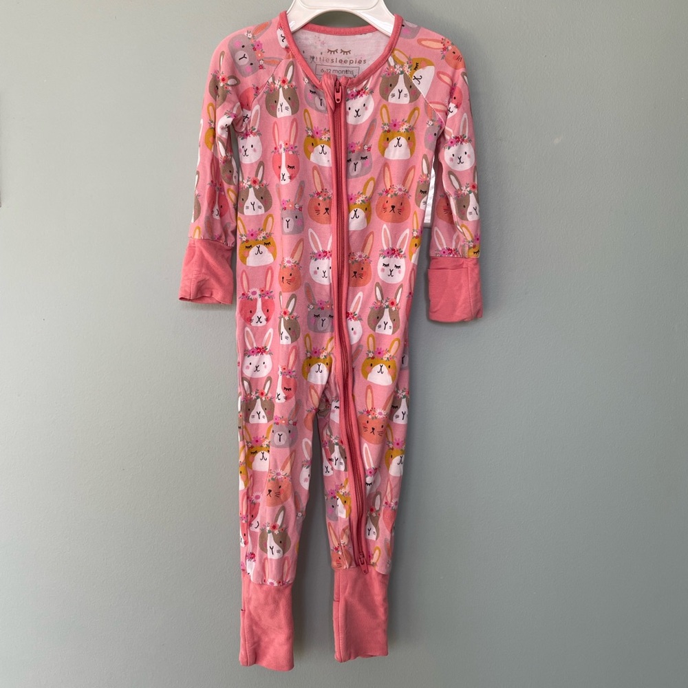 Little sleepies Boho Bunnies 6-12 month zippy